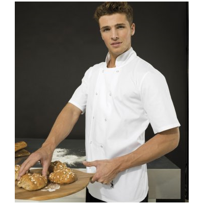 Studded front chef''s jacket