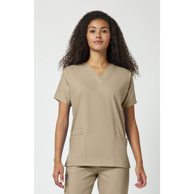 Cherokee Original Female Fit V-neck Top Khaki