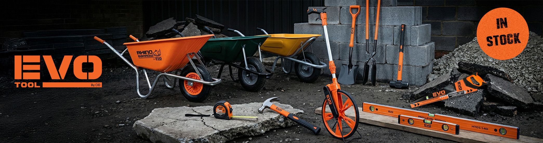 The ultimate heavy duty wheelbarrow - Rhino Barrow by EVO TOOL, supplied by CID Group