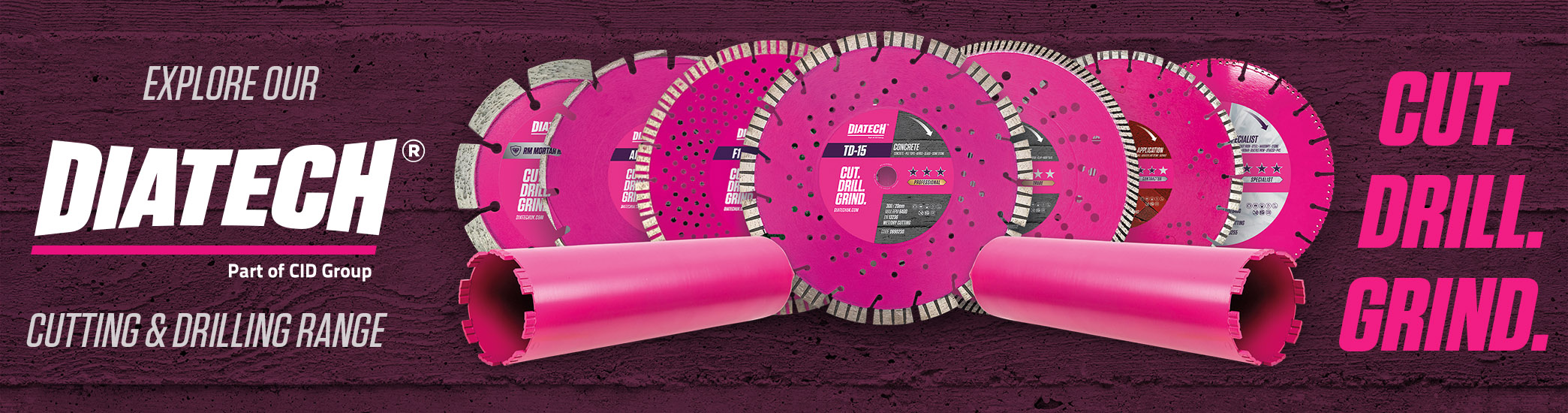 CID Group's professional Diatech diamond blade and drilling tool range