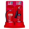 Double Extinguisher Stand with Fire Extinguishers in