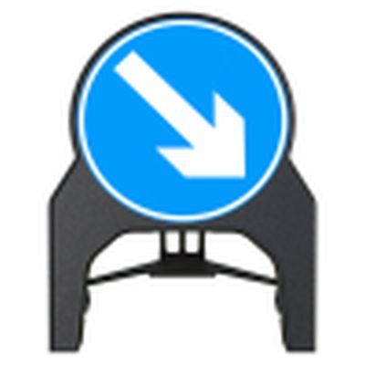 Blue Arrow Right Q-Sign Face