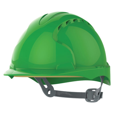 Green JSP EVO3 Vented Safety Helmet with Slip Ratchet