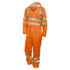 Hi Vis Polyurethane Waterproof Coverall (RIS-3279) - Orange (S)