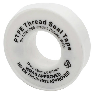 Standard White PTFE Thread Seal Tape - 12mm x 12m