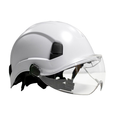 GIANT Combat Safety Helmet with Integrated Flip up Visor - White