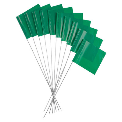 Green Steel Wire Marker Flags - Pack of 10
