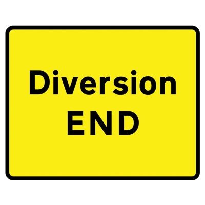 Diversion End Arrow Mini Quick Fit Sign