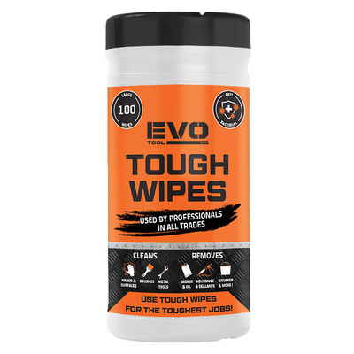 EVO TOOL Anti-Bacterial Tough Wipes - Tub of 100