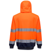 Hi Vis Zipped Hoodie RIS-3279 - Orange/Navy