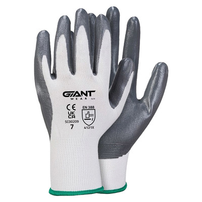 GIANT Slimfit Nitrile Gloves - White/Grey (7)