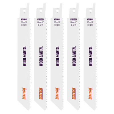 DIATECH 150mm Wood & Metal Cutting Reciprocating Saw Blade - Pack of 5