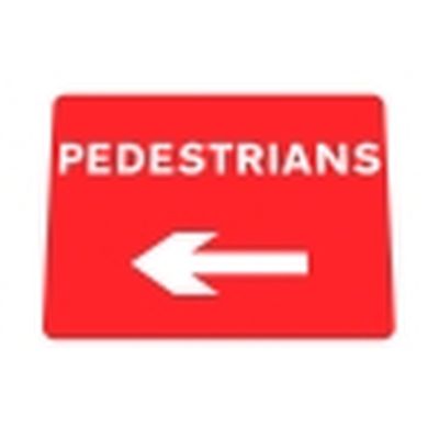 Pedestrians Arrow Left Q-Sign Face