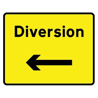 Diversion Left Arrow Mini Quick Fit Sign