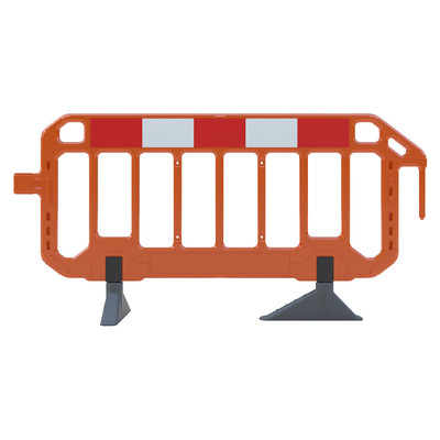 2m Firmus Pedestrian Barrier with Anti-Trip Feet - Orange