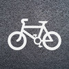White Thermoplastic Cycle Lane Symbol - 1215 x 750mm