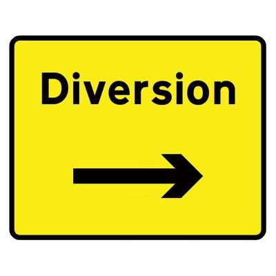 Diversion Right Arrow Mini Quick Fit Sign