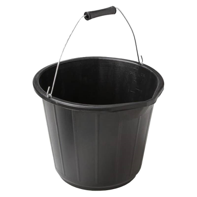 15L Plastic Builders Bucket - Black