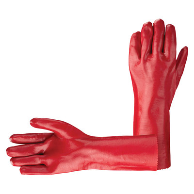 Red PVC Gauntlet Gloves