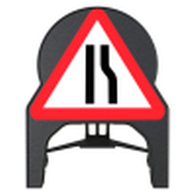 Road Narrows Right Q-Sign Face