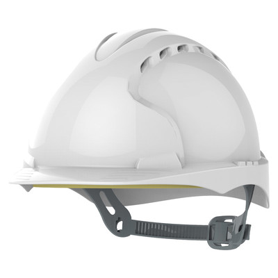 White JSP EVO3 Vented Safety Helmet with Slip Ratchet