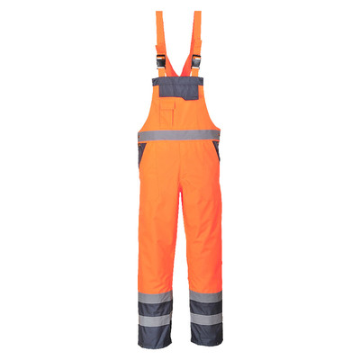 Hi Vis Waterproof Bib & Brace (RIS-3279) - Orange/Navy (L)