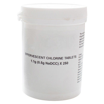 Effervescent Chlorine Tablets - Tub of 250