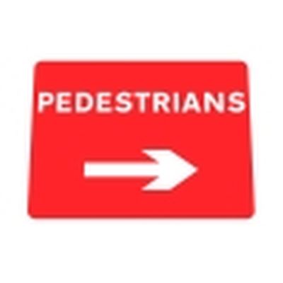 Pedestrians Arrow Right Q-Sign Face