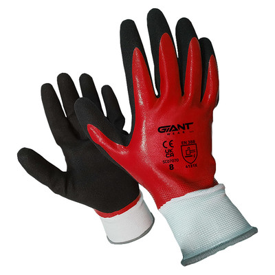 GIANT Fully Coated Double Dipped Gloves - Red/Black (10)