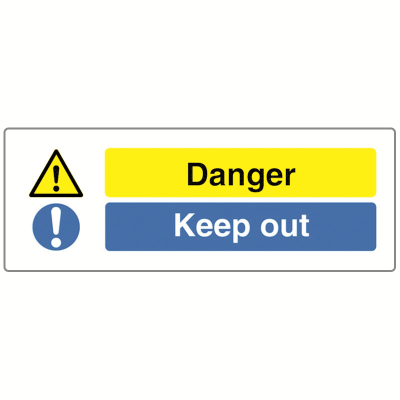Danger Keep Out Sign 600 x 200mm