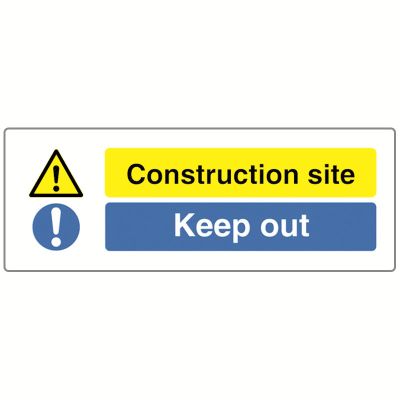 Construction Site Keep Out Sign 600 x 200mm