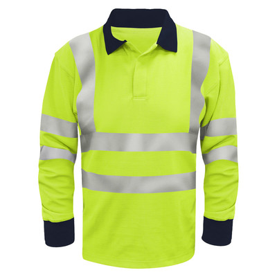 GIANT FR/ARC Flash Hi Vis L/S Polo Shirt - Yellow (2XL)
