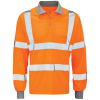 Hi Vis Long Sleeve Polo Shirt RIS-3279 - Orange