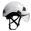 GIANT Combat Safety Helmet with Integrated Flip up Visor - White