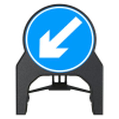 Blue Arrow Left Q-Sign Face