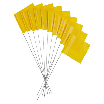Yellow Steel Wire Marker Flags - Pack of 10