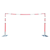 Steel Base GS6 Telescopic Goalpost Set with Crossbar - Red/White