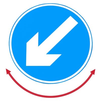 Blue Arrow Reversible Q-Sign Face