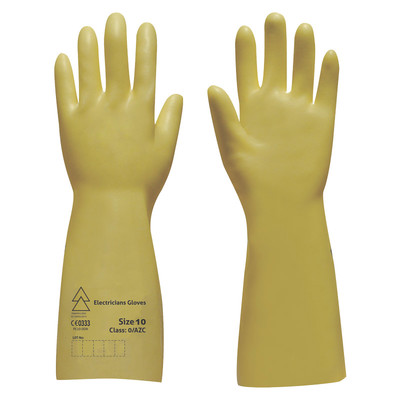 Yellow Latex Electricians Insulated Gauntlet Gloves