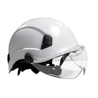 GIANT Combat Safety Helmet with Integrated Flip up Visor - White