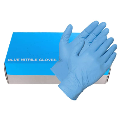 Blue Powder Free Nitrile Disposable Gloves - Box of 100 (M)