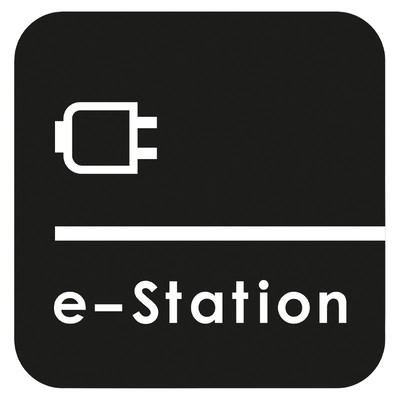 Black Thermoplastic E-Station Symbol - 1000 x 1000mm