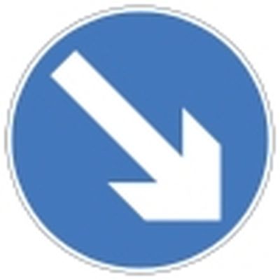 Blue Directional Arrow Mini Quick Fit Sign