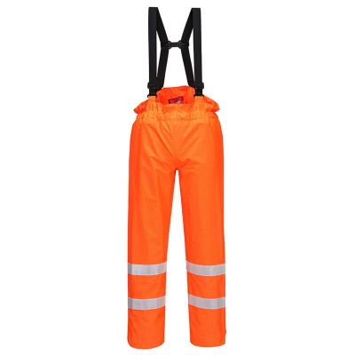 FR Anti-Static Hi Vis Waterproof Bib and Brace RIS-3279 - Orange