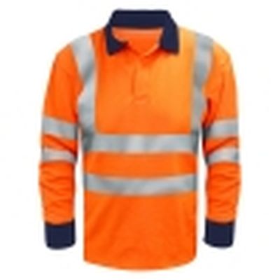 Hi Vis FR/ARC Long Sleeve Polo Shirt RIS 3279 - Orange