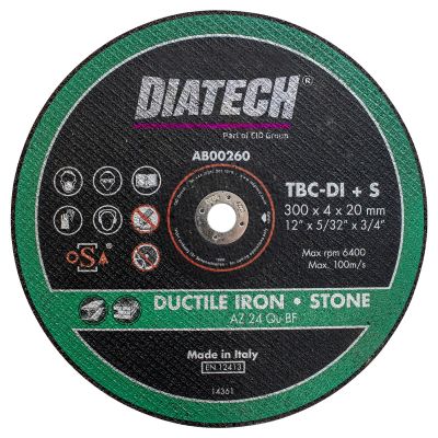 Diatech TBC-DI+S Abrasive Stone & Ductile Iron Cutting Disc 300 x 4 x 20mm