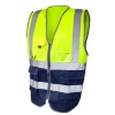 Hi Vis Executive Waistcoat - Yellow/Navy