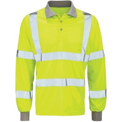 Hi Vis L/S Yellow Polo