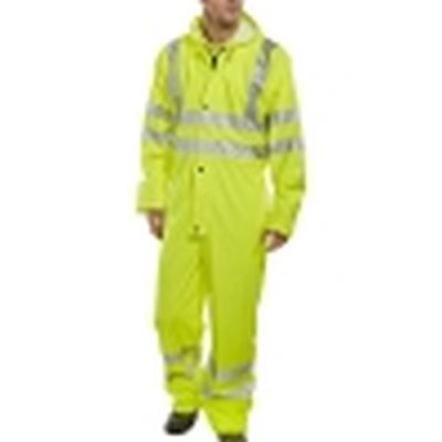 Flexi PU Waterproof Coverall - Hi Vis Yellow