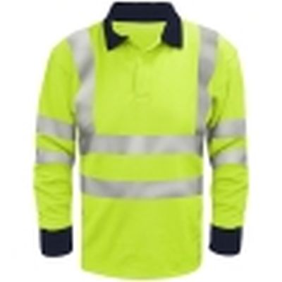 Hi Vis FR/ARC Long Sleeve Polo Shirt - Yellow